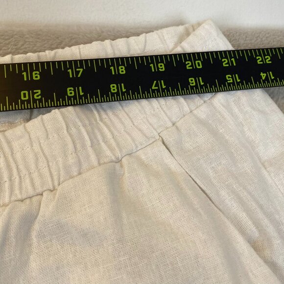 Jessica London Womens Pants 26W White Linen-Blend Wide Leg Casual Pull On Summer - Picture 5 of 10
